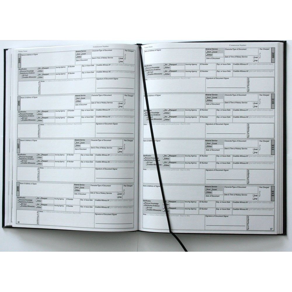 BookFactory Official Notary Journal/Log Book 96 Pages 8.5" X 11" 380 Entries 50