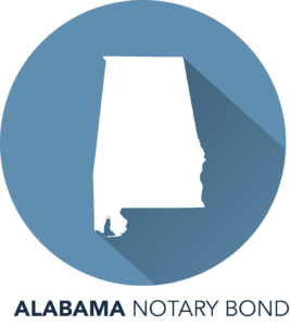 A blue circle with the state of alabama in it