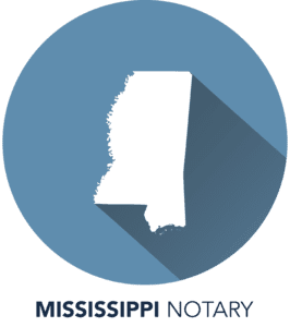 A blue circle with the state of mississippi in it