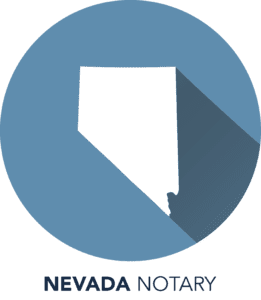 A blue circle with the shadow of nevada in it.