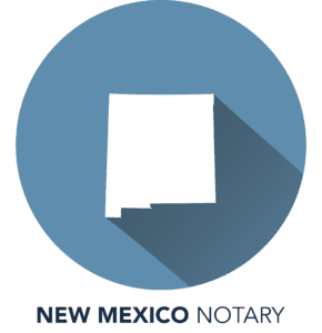 A blue circle with the state of new mexico in it.