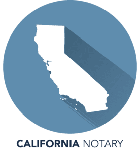 A blue circle with the state of california in it