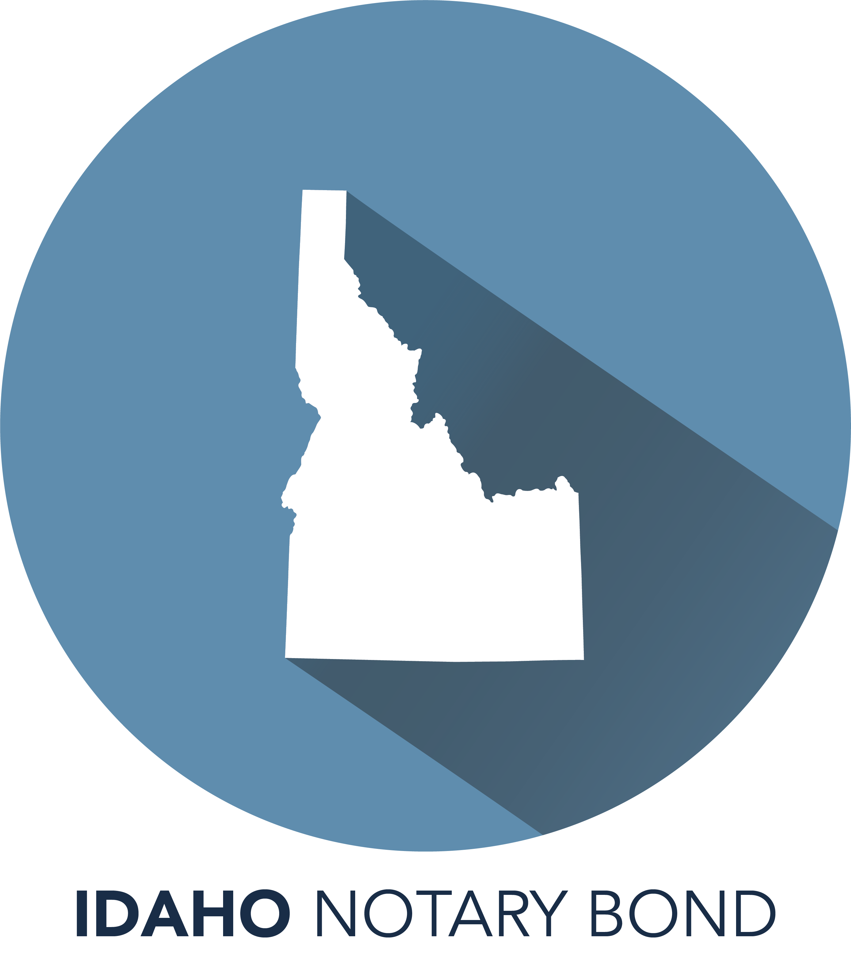 A blue circle with the state of idaho in it