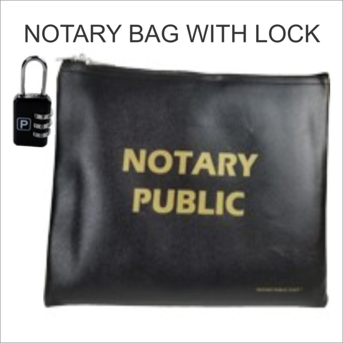 A notary bag with lock on it.