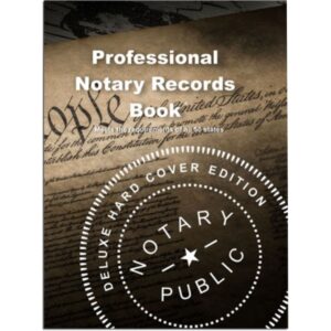 A book cover with the words professional notary records.