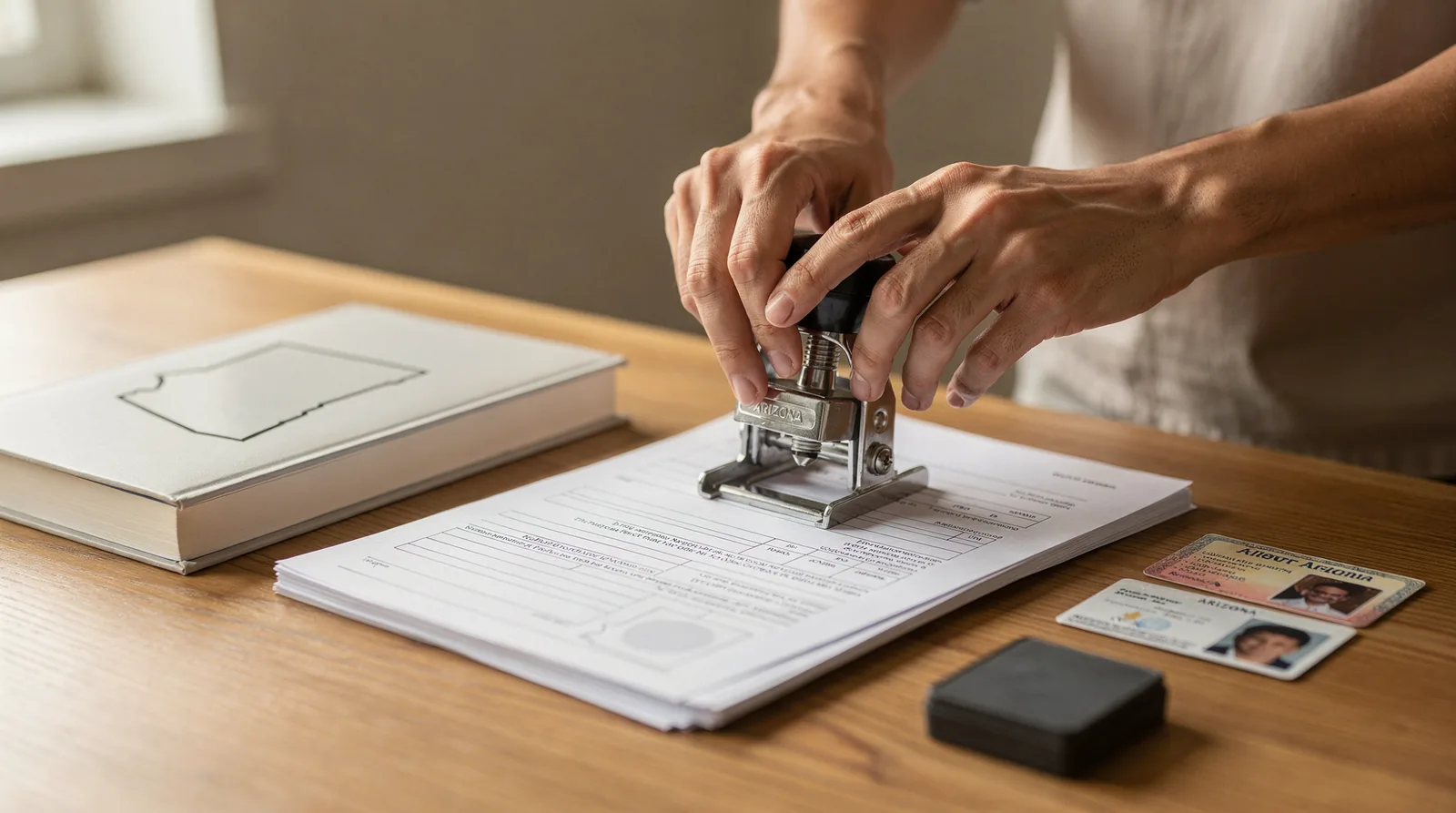 Passing the Arizona notary exam requires candidates to register with Prometric, study the state's notary